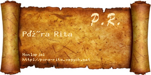 Póra Rita névjegykártya